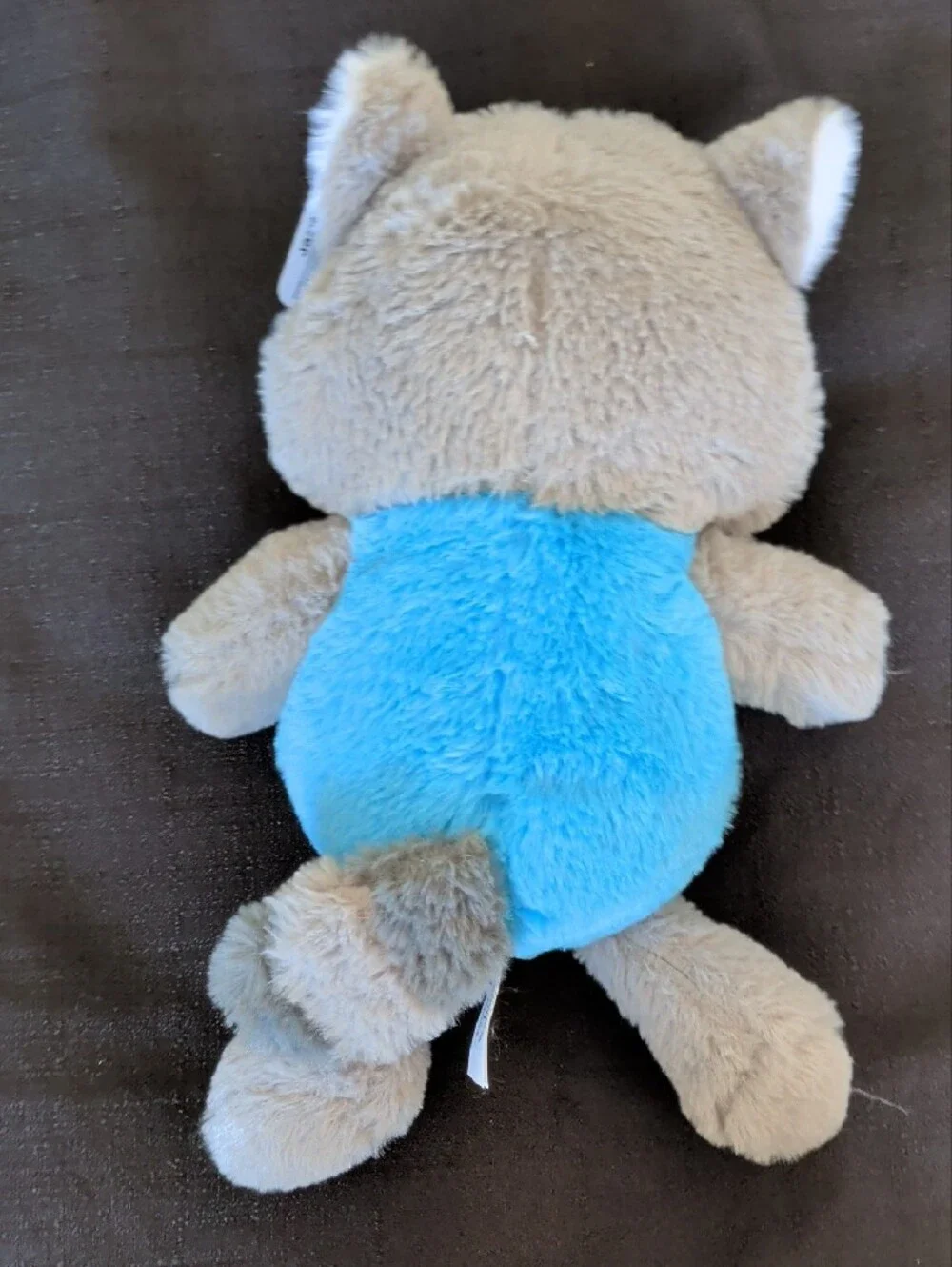 Plush Gray and Blue Small Pet Toy with Flower Accent - Soft Cuddly Playmate